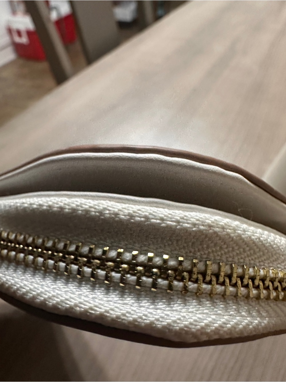 Nanette Lepore Cream Zip Wallet with Gold Logo - Picture 6 of 10